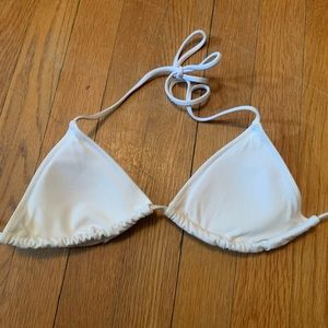 White triangle bathing suit top